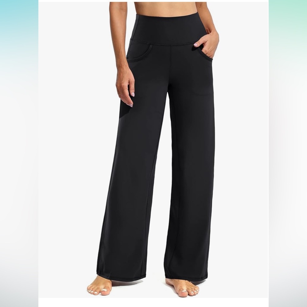 Promover Wide Leg Pants Yoga Pants w/ Pockets Stretch Loose Sweatpants size L